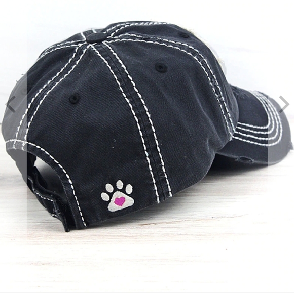 NWT Distressed Black Cap - Picture 2 of 3